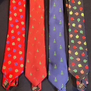 4 Christmas Mens Silk Ties